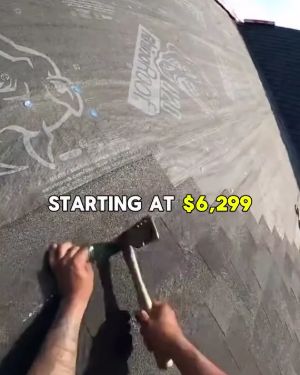 Example roofing video ad 2: starting at $6,299 for a roof, plus free gutters. Aren't roofs like 15,000?