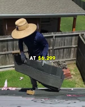 Example roofing video ad 3: a roof at $6,299, plus free gutters. How?